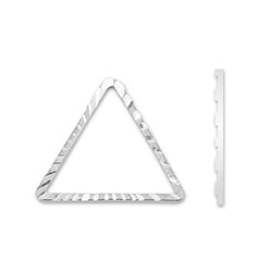 Quick Links, Triangle, 16.5 mm (0.650 in), Diamond Cut, Silver Plated, 22 pc